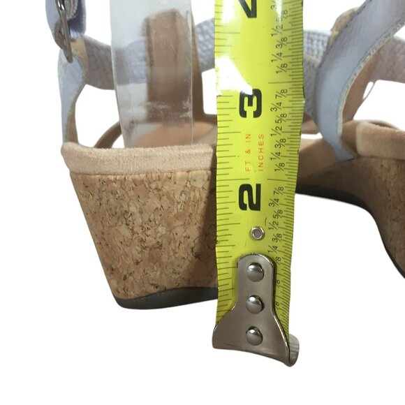 Vionic Womens Kaytie Wedge Sandals Tan & White Size 11 Cork Sole - Picture 5 of 9